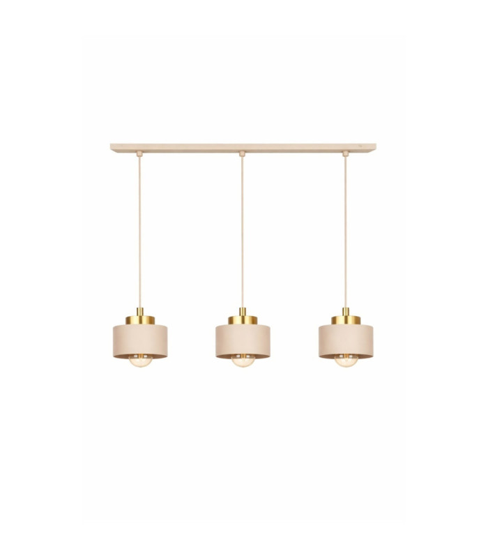 Simply Bar Pendant Ceiling Light Beige Gold 3x E27-1