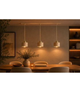 Simply Bar Pendant Ceiling Light Beige Gold 3x E27-2