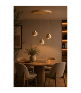 Simply Cluster Pendant Ceiling Light Beige Gold 3x E27-2