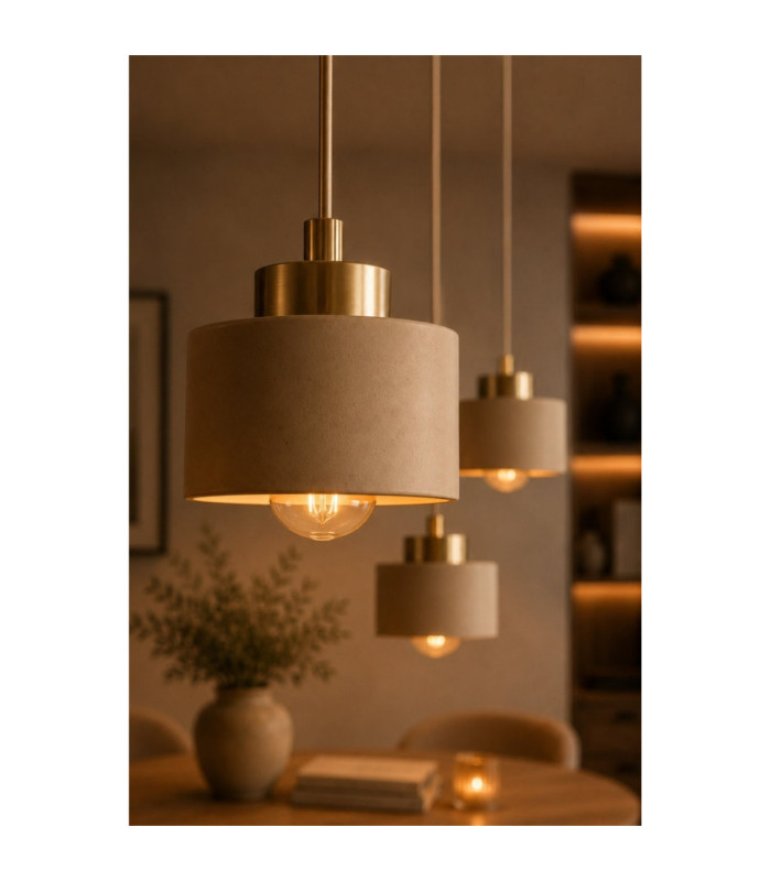 Simply Cluster Pendant Ceiling Light Beige Gold 3x E27-3