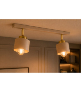 Simply Twin Ceiling Spotlight Beige Gold 2x E27-2