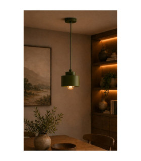 Simply Slim Pendant Ceiling Light Green 1x E27-2