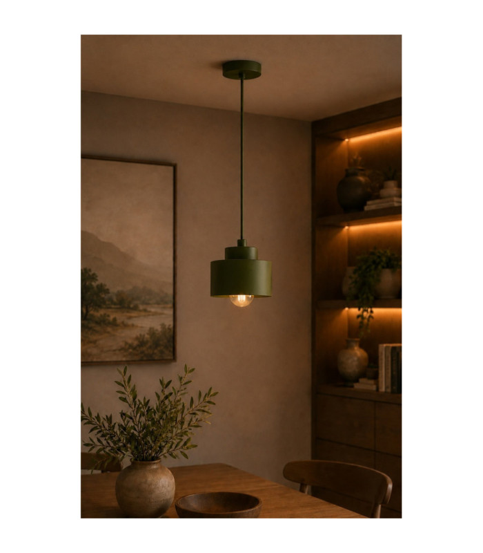 Simply Slim Pendant Ceiling Light Green 1x E27-2