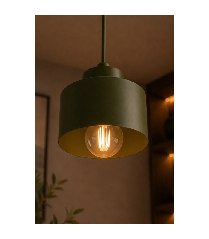 Simply Slim Pendant Ceiling Light Green 1x E27-3