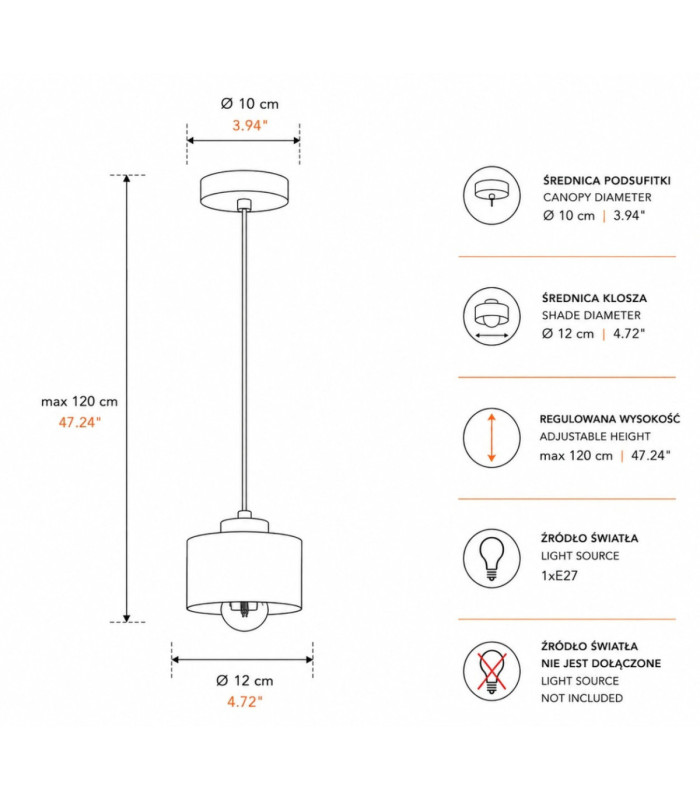 Simply Slim Pendant Ceiling Light Green 1x E27-4