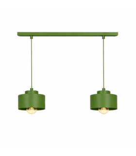 Simply Bar Pendant Ceiling Light Green 2x E27-1