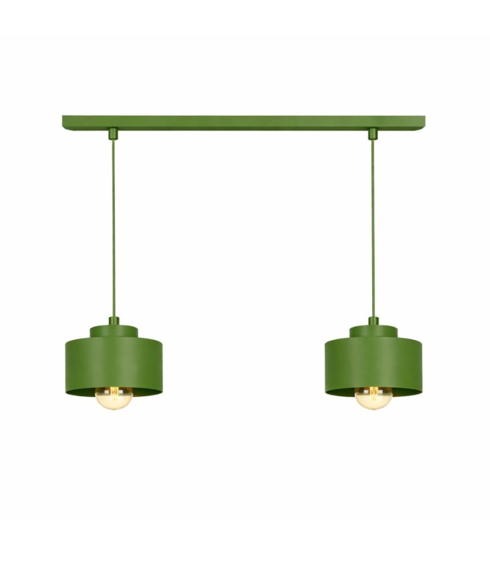 Simply Bar Pendant Ceiling Light Green 2x E27-1
