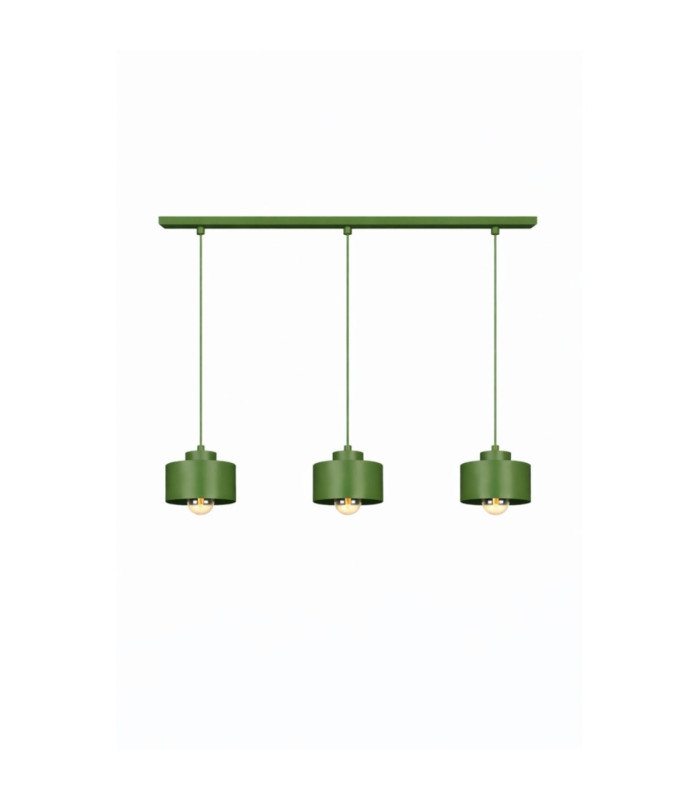 Simply Bar Pendant Ceiling Light Green 3x E27-1