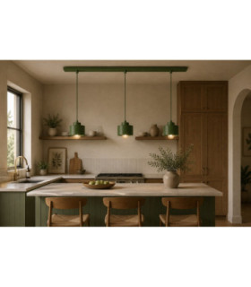 Simply Bar Pendant Ceiling Light Green 3x E27-2