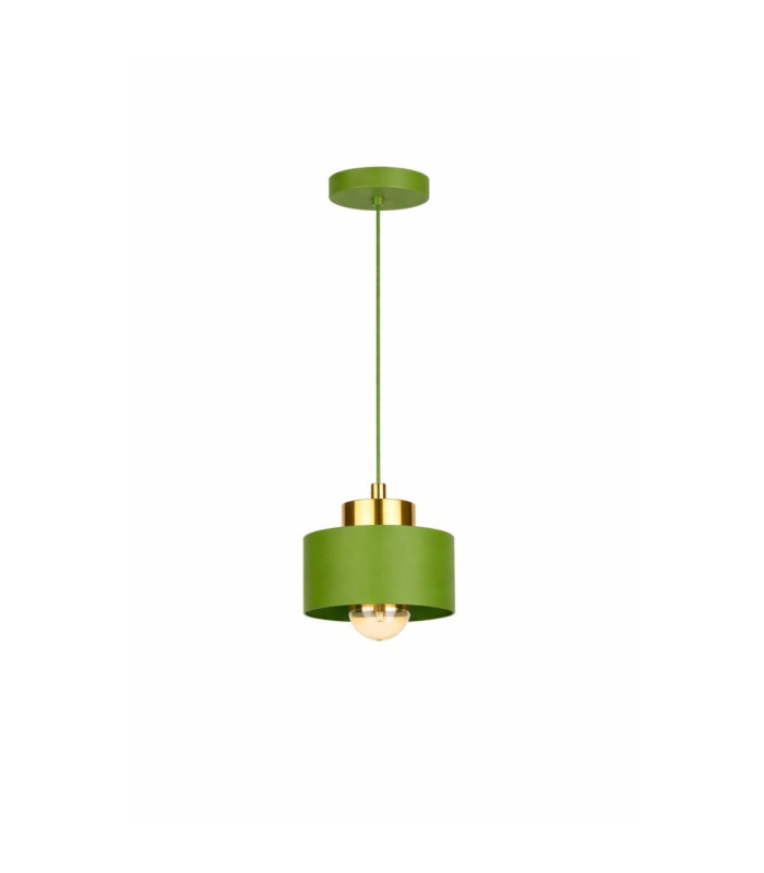 Simply Slim Pendant Ceiling Light Green Gold 1x E27-1