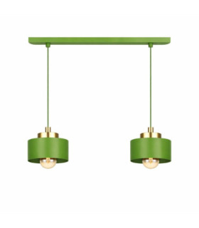 Simply Bar Pendant Ceiling Light Green Gold 2x E27-1