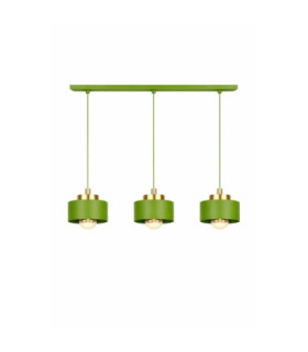 Simply Bar Pendant Ceiling Light Green Gold 3x E27-1
