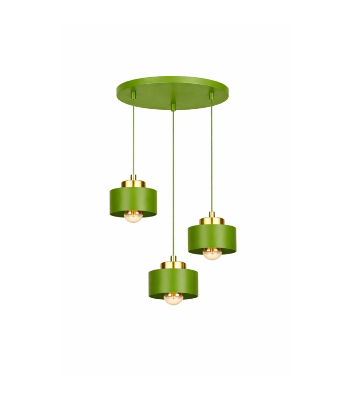 Simply Cluster Pendant Ceiling Light Green Gold 3x E27-1