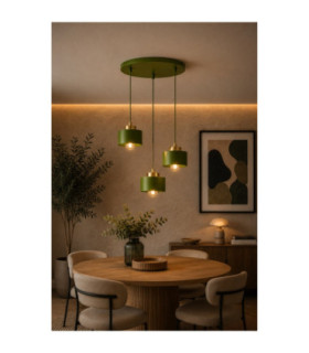 Simply Cluster Pendant Ceiling Light Green Gold 3x E27-2