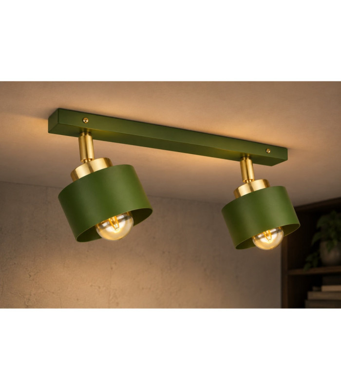 Simply Twin Ceiling Spotlight Green Gold 2x E27-2