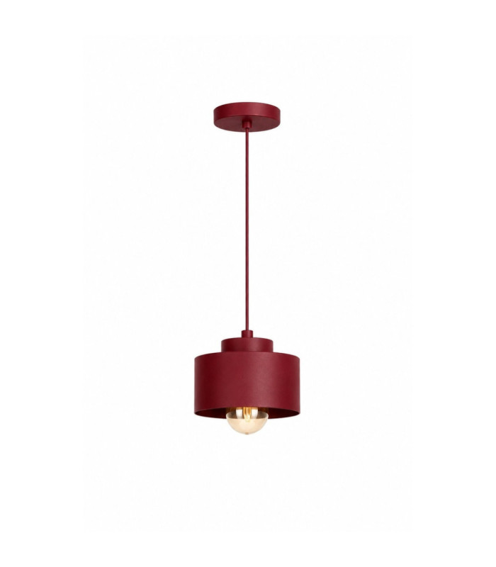 Simply Slim Pendant Ceiling Light Burgundy 1x E27-1