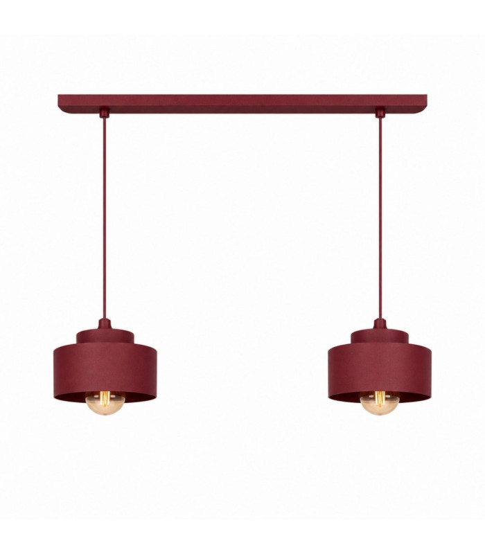 Simply Bar Pendant Ceiling Light Burgundy 2x E27-1