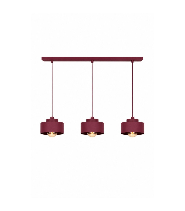 Simply Bar Pendant Ceiling Light Burgundy 3x E27-1