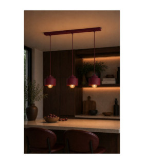 Simply Bar Pendant Ceiling Light Burgundy 3x E27-2