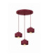 Simply Cluster Pendant Ceiling Light Burgundy 3x E27-1