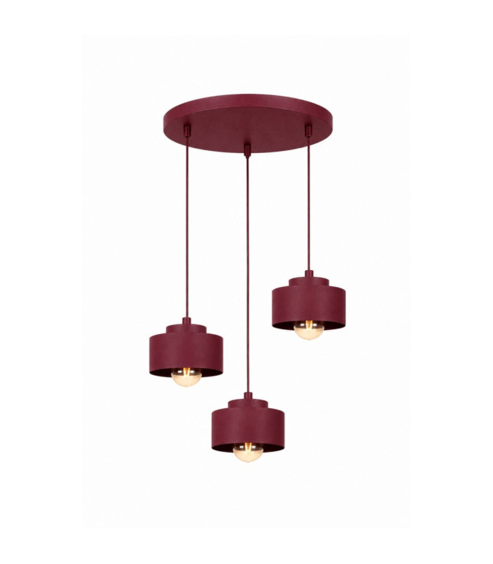 Simply Cluster Pendant Ceiling Light Burgundy 3x E27-1