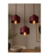 Simply Cluster Pendant Ceiling Light Burgundy 3x E27-3