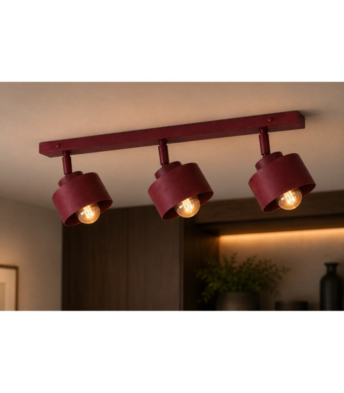 Simply Ceiling Spotlight Bar Burgundy 3x E27-2