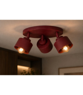 Simply Ceiling Spotlight Clusters Burgundy 3x E27-2