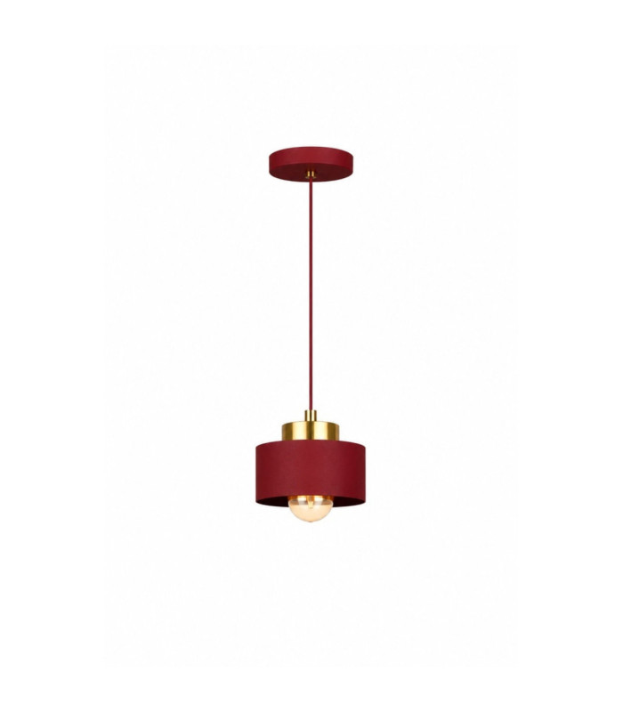 Simply Slim Pendant Ceiling Light Burgundy Gold 1x E27-1