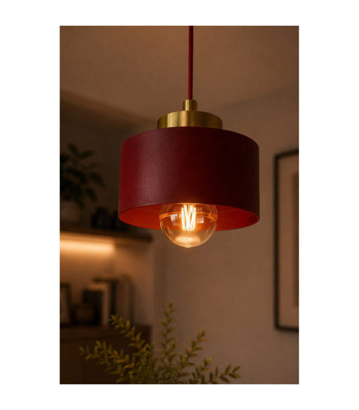 Simply Slim Pendant Ceiling Light Burgundy Gold 1x E27-3