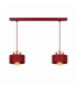 Simply Bar Pendant Ceiling Light Burgundy Gold 2x E27-1