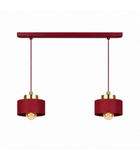Simply Bar Pendant Ceiling Light Burgundy Gold 2x E27-1