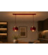 Simply Bar Pendant Ceiling Light Burgundy Gold 2x E27-2