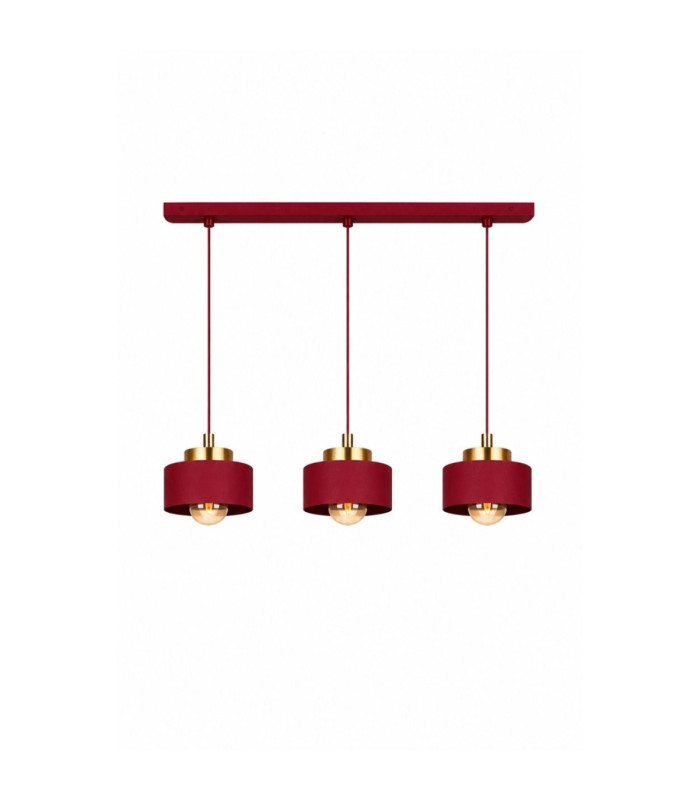 Simply Bar Pendant Ceiling Light Burgundy Gold 3x E27-1