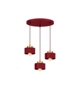 Simply Cluster Pendant Ceiling Light Burgundy Gold 3x E27-1