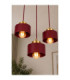 Simply Cluster Pendant Ceiling Light Burgundy Gold 3x E27-3