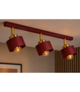 Simply Ceiling Spotlight Bar Burgundy Gold 3x E27-2