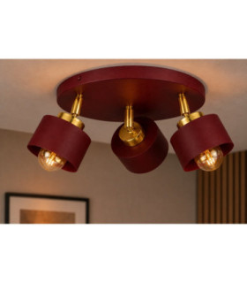 Simply Ceiling Spotlight Clusters Burgundy Gold 3x E27-2