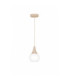 Lacrima Slim Pendant Ceiling Light Beige White Glass Shade 1x E27-1