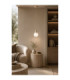 Lacrima Slim Pendant Ceiling Light Beige White Glass Shade 1x E27-2