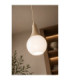 Lacrima Slim Pendant Ceiling Light Beige White Glass Shade 1x E27-3