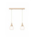 Lacrima Bar Pendant Ceiling Light Beige White Glass Shade 2x E27-1
