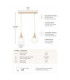 Lacrima Bar Pendant Ceiling Light Beige White Glass Shade 2x E27-4