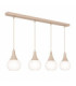 Lacrima Bar Pendant Ceiling Light Beige White Glass Shade 4x E27-1
