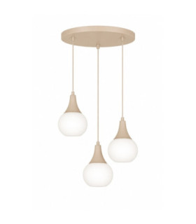Lacrima Cluster Pendant Ceiling Light Beige White Glass Shade 3x E27-1