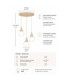 Lacrima Cluster Pendant Ceiling Light Beige White Glass Shade 3x E27-4