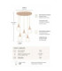 Lacrima Cluster Pendant Ceiling Light Beige White Glass Shade 5x E27-4