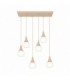 Lacrima Cluster Pendant Ceiling Light Beige White Glass Shade 6x E27-1