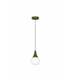Lacrima Slim Pendant Ceiling Light Green White Glass Shade 1x E27-1