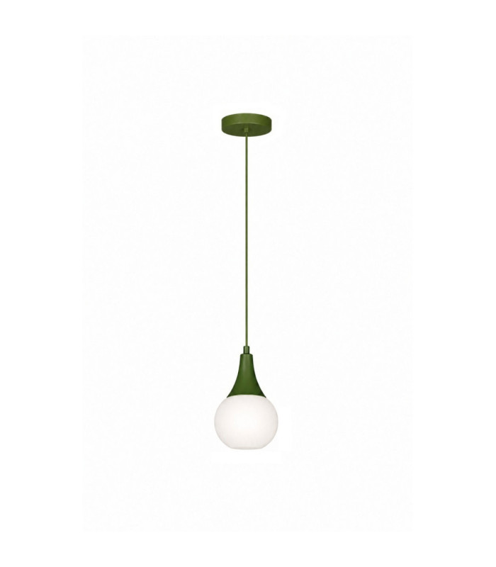 Lacrima Slim Pendant Ceiling Light Green White Glass Shade 1x E27-1